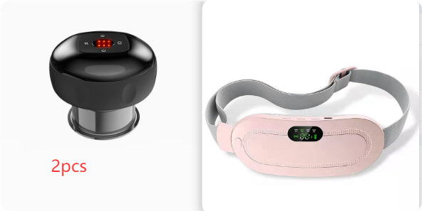 Smart heat and massage belt in pink and white colour options