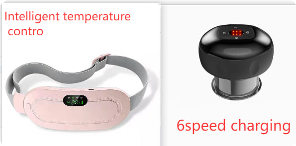 Smart heat and massage belt with USB-C charging cable